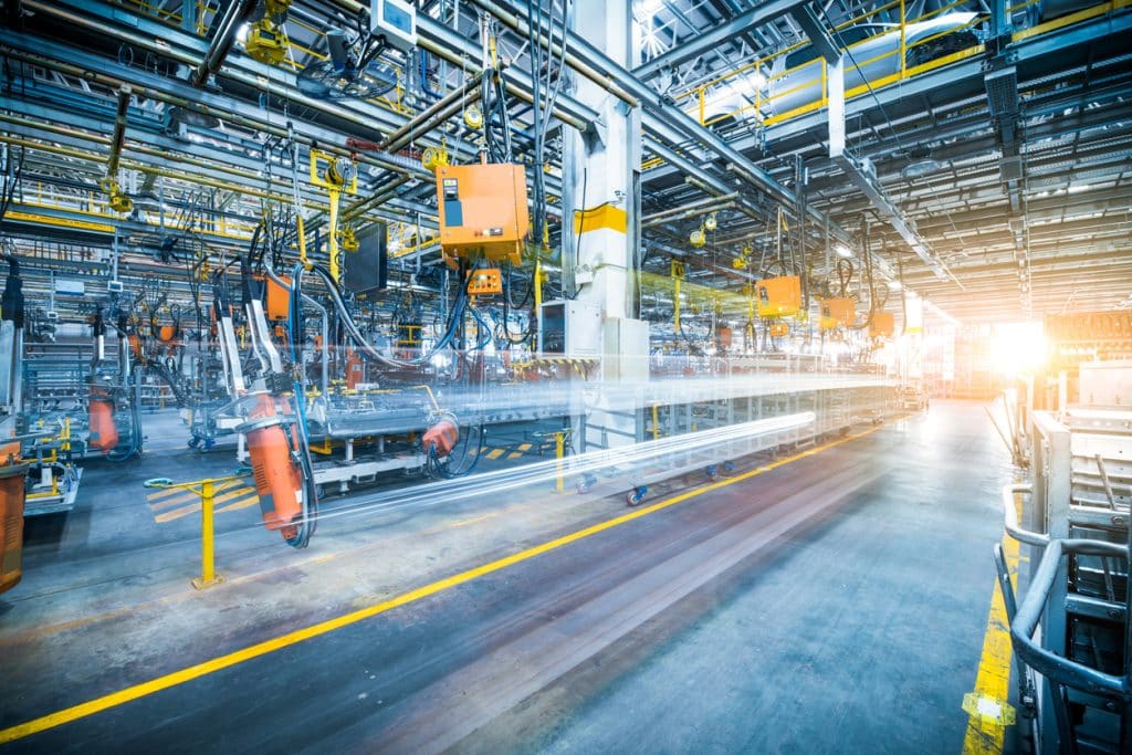 Automated robotics in a factory