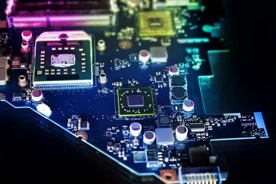 A close up of a circuit board